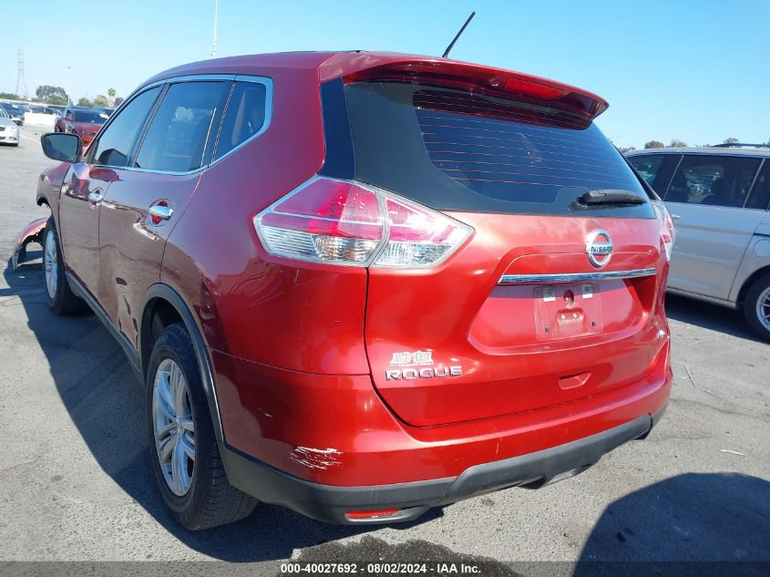 2015 Nissan Rogue S/Sl/Sv VIN: KNMAT2MV1FP554127 Lot: 40027692