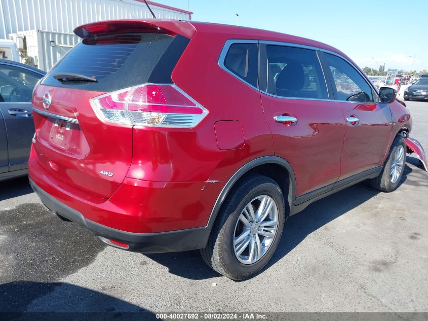 2015 Nissan Rogue S/Sl/Sv VIN: KNMAT2MV1FP554127 Lot: 40027692