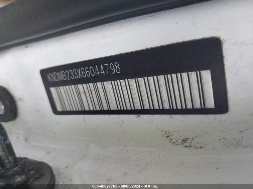 2006 Kia Sedona Ex/Lx VIN: KNDMB233X66044798 Lot: 40027765