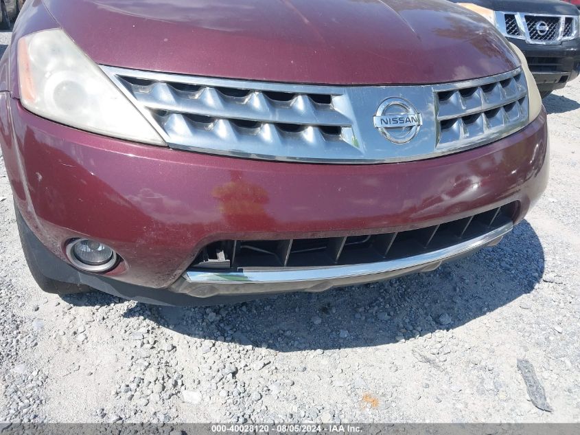 2006 Nissan Murano Sl VIN: JN8AZ08W86W530844 Lot: 40028120