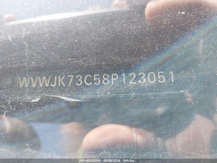 2008 Volkswagen Passat Turbo VIN: WVWJK73C58P123051 Lot: 40028205