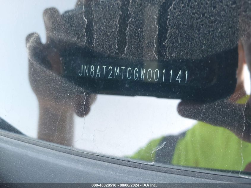 2016 Nissan Rogue S VIN: JN8AT2MT0GW001141 Lot: 40028518