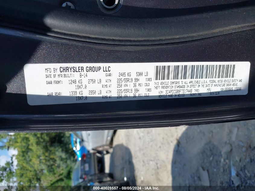 2015 Dodge Journey Crossroad VIN: 3C4PDCGB9FT517448 Lot: 40028557