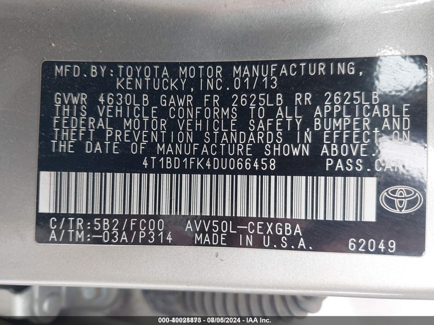 2013 TOYOTA CAMRY HYBRID XLE - 4T1BD1FK4DU066458