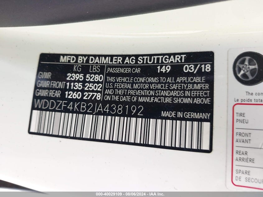 2018 MERCEDES-BENZ E 300 4MATIC - WDDZF4KB2JA438192