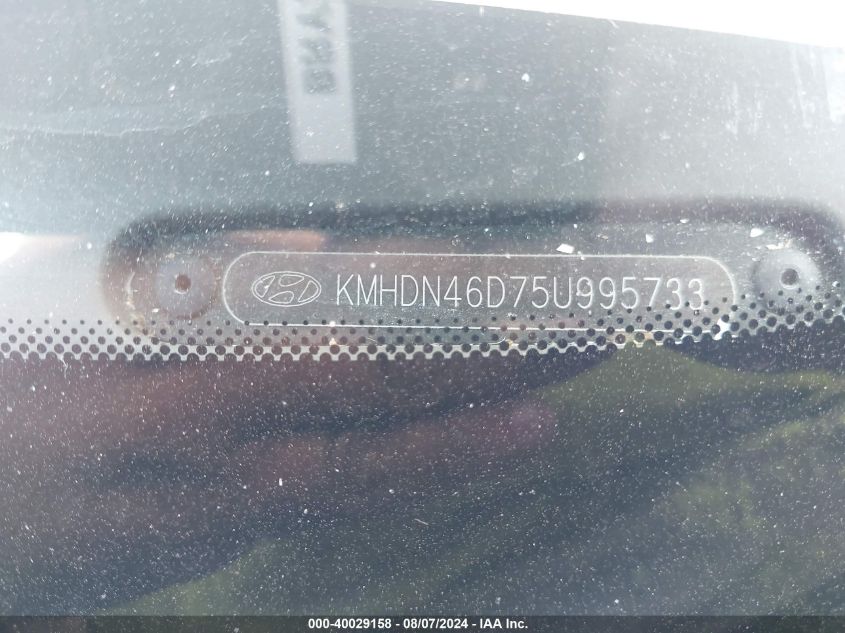 2005 Hyundai Elantra Gls/Gt VIN: KMHDN46D75U995733 Lot: 40029158