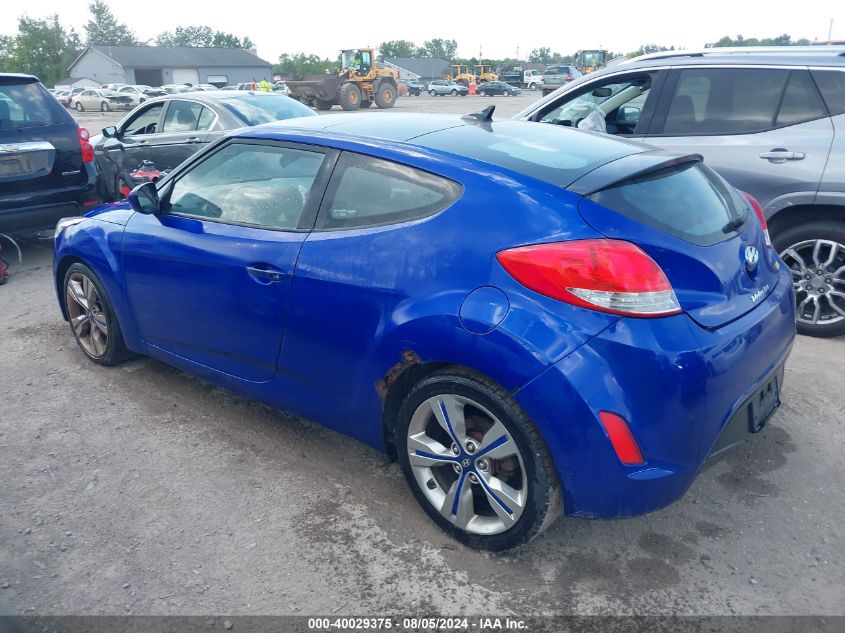 2013 Hyundai Veloster Base W/Black VIN: KMHTC6AD0DU170443 Lot: 40029375