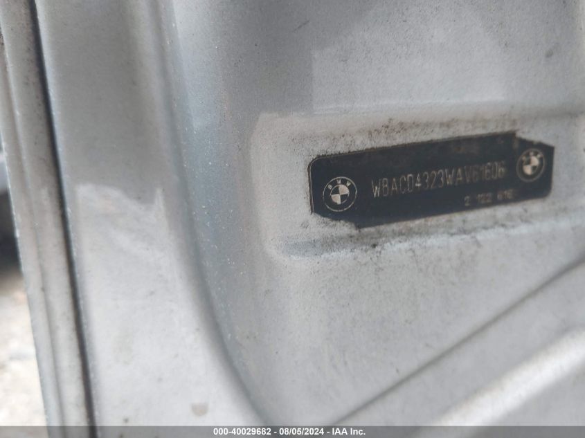 1998 BMW 328 I Automatic VIN: WBACD4323WAV61606 Lot: 40029682