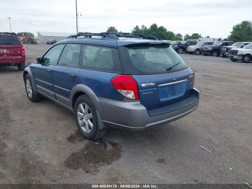 2008 Subaru Outback 2.5I VIN: 4S4BP61C787335884 Lot: 40030178