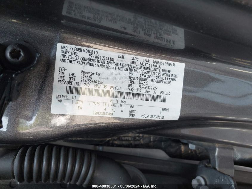 2013 FORD FOCUS SE - 1FADP3F25DL111368