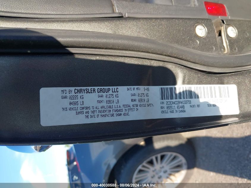 2010 Chrysler 300 Touring VIN: 2C3CA4CD9AH133759 Lot: 40030585