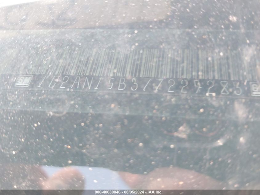 2007 Pontiac G5 Gt VIN: 1G2AN15B377229283 Lot: 40030846