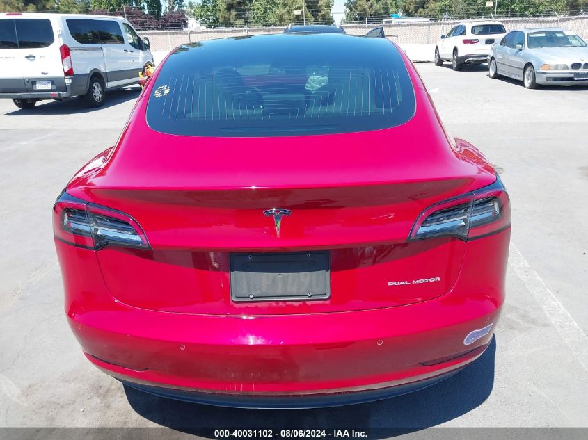 2019 Tesla Model 3 Long Range/Performance VIN: 5YJ3E1EB9KF450877 Lot: 40031102