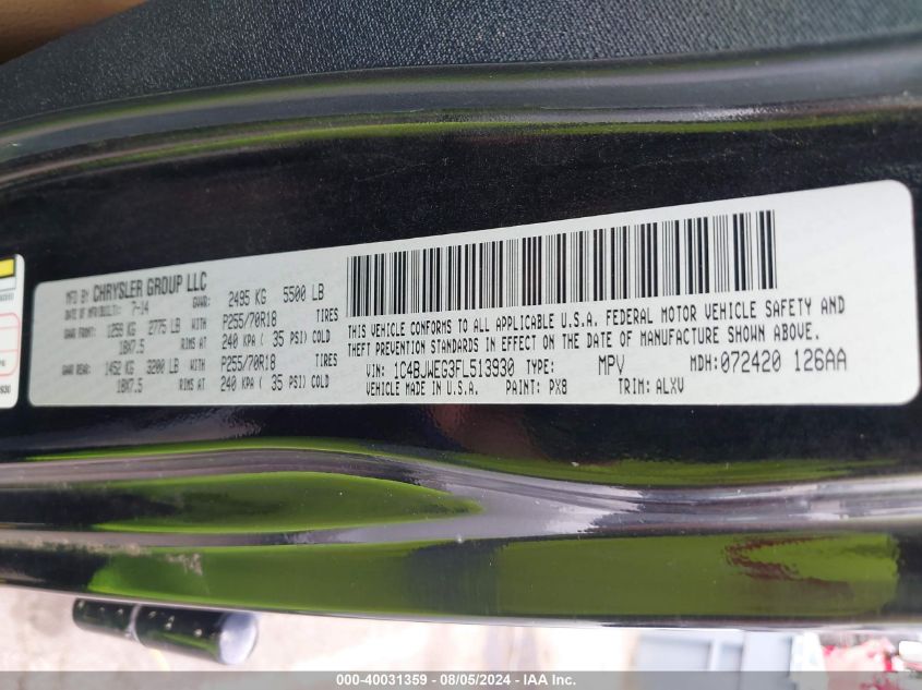 2015 JEEP WRANGLER UNLIMITED SAHARA - 1C4BJWEG3FL513930