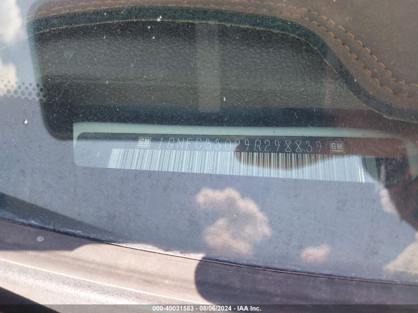 2009 Chevrolet Tahoe Ltz VIN: 1GNFC33029R298839 Lot: 40031583