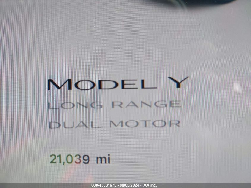 2023 Tesla Model Y Awd/Long Range Dual Motor All-Wheel Drive VIN: 7SAYGAEE0PF616305 Lot: 40031675