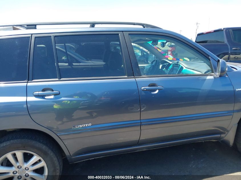 2007 Toyota Highlander Hybrid Limited V6/V6 VIN: JTEEW21A270036818 Lot: 40032033