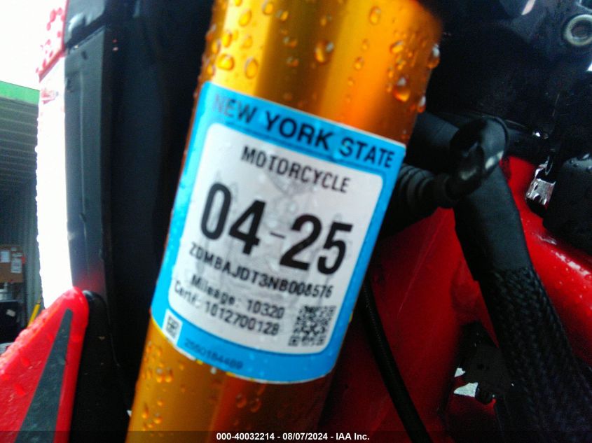 2022 DUCATI HYPERMOTARD 950/950 SP ZDMBAJDT3NB008576