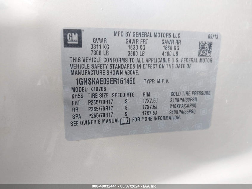 2014 CHEVROLET TAHOE K1500 LS - 1GNSKAE09ER161460