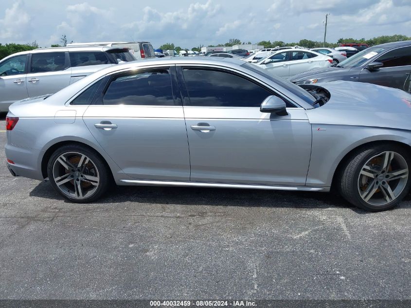 2018 Audi A4 2.0T Premium/2.0T Tech Premium VIN: WAUENAF46JA137573 Lot: 40032459