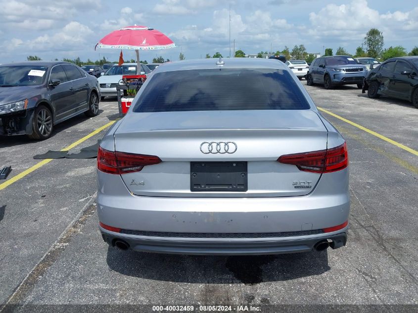 2018 Audi A4 2.0T Premium/2.0T Tech Premium VIN: WAUENAF46JA137573 Lot: 40032459