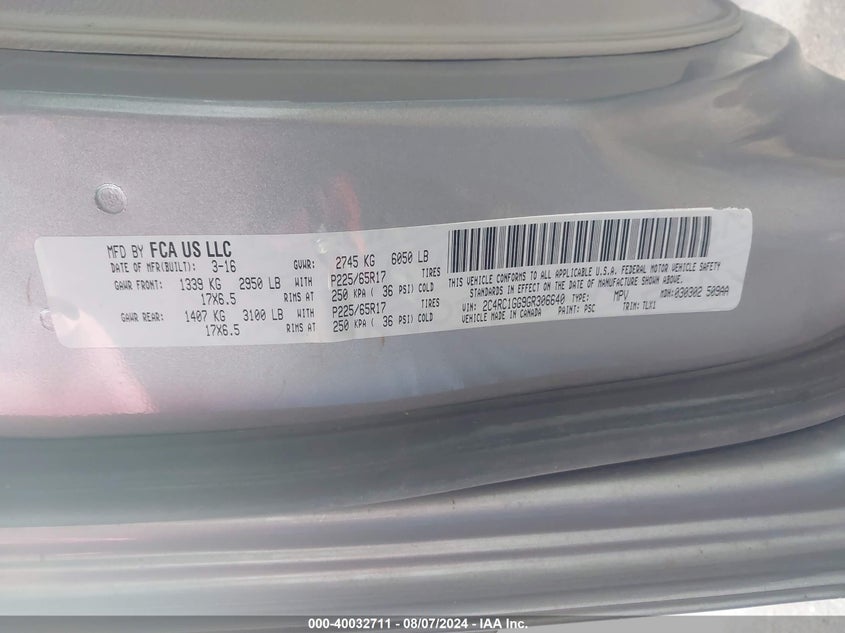 2016 CHRYSLER TOWN & COUNTRY LIMITED PLATINUM - 2C4RC1GG9GR306640