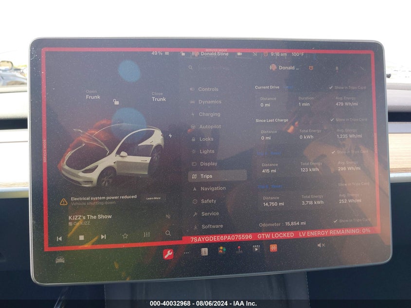 VIN 7SAYGDEE6PA075596 2023 TESLA MODEL Y