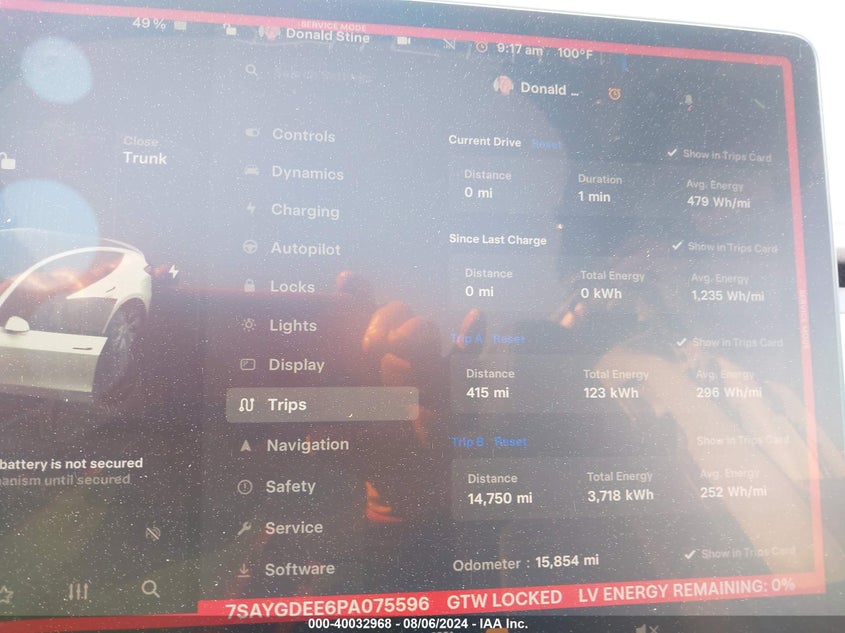 VIN 7SAYGDEE6PA075596 2023 TESLA MODEL Y