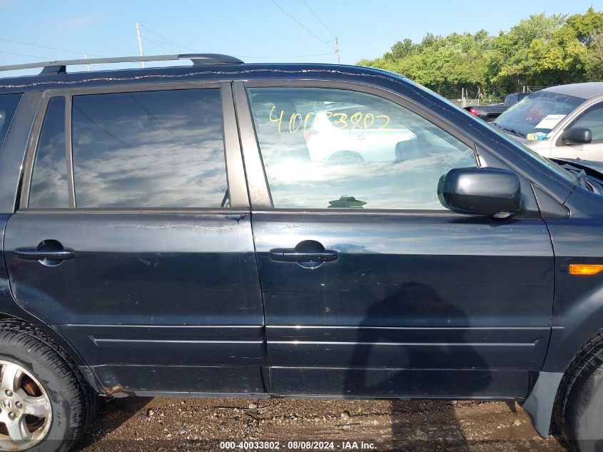 2006 Honda Pilot Ex-L VIN: 5FNYF18606B001532 Lot: 40033802