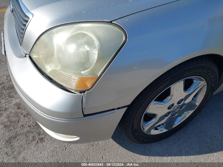 2001 Lexus Ls 430 VIN: JTHBN30F310008092 Lot: 40033893