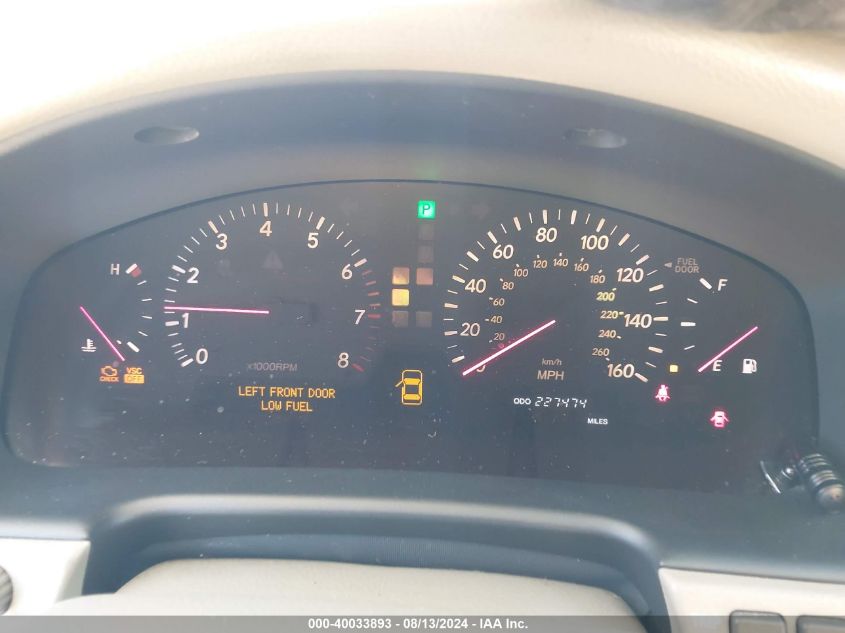 2001 Lexus Ls 430 VIN: JTHBN30F310008092 Lot: 40033893