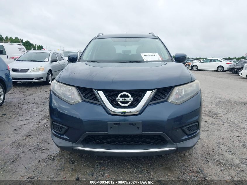 2016 Nissan Rogue Sv VIN: KNMAT2MV1GP615476 Lot: 40034012