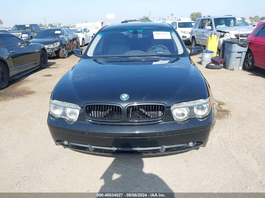 2002 BMW 745Li VIN: WBAGN63482DR03278 Lot: 40034027