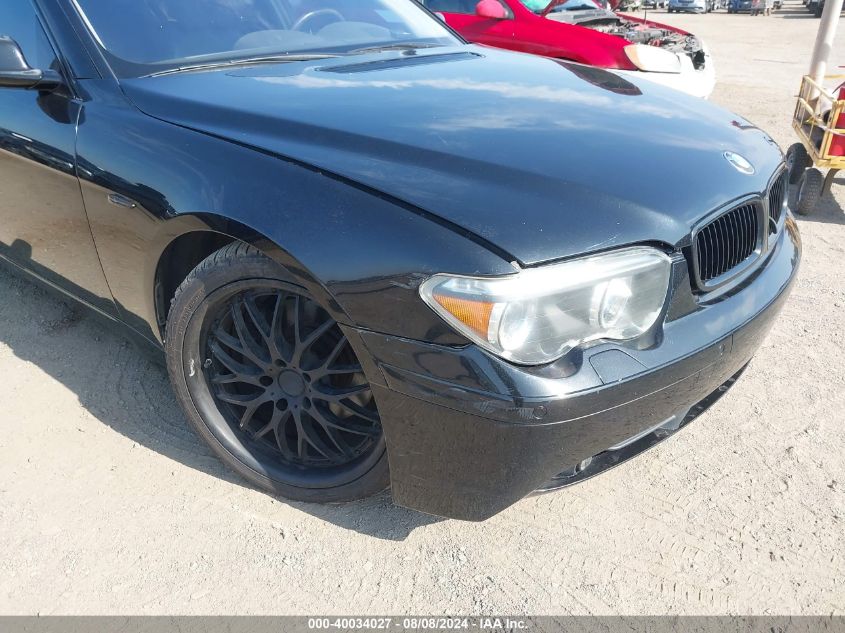 2002 BMW 745Li VIN: WBAGN63482DR03278 Lot: 40034027