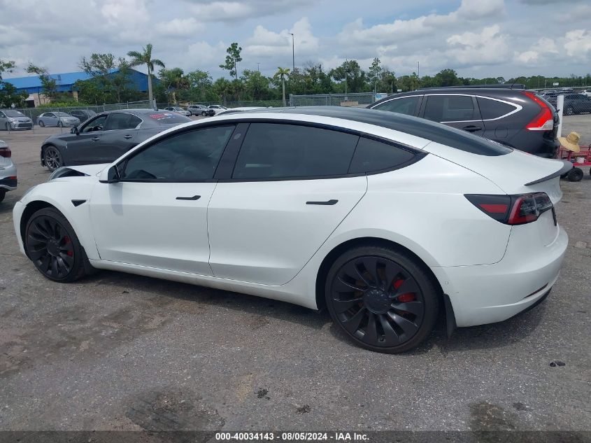 2022 Tesla Model 3 Performance Dual Motor All-Wheel Drive VIN: 5YJ3E1EC5NF154915 Lot: 40034143