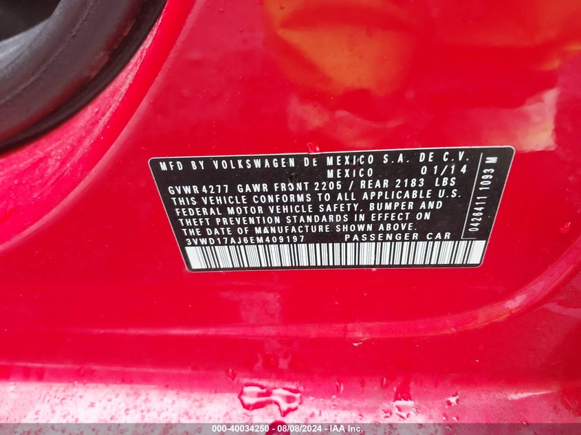 2014 VOLKSWAGEN JETTA 1.8T SE - 3VWD17AJ6EM409197