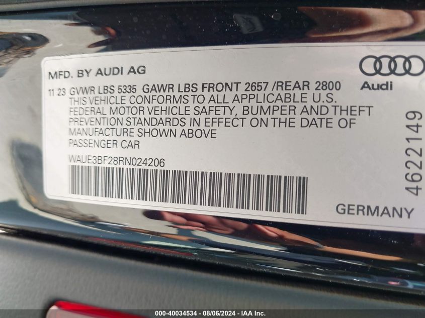 2024 AUDI A6 PREMIUM PLUS - WAUE3BF28RN024206