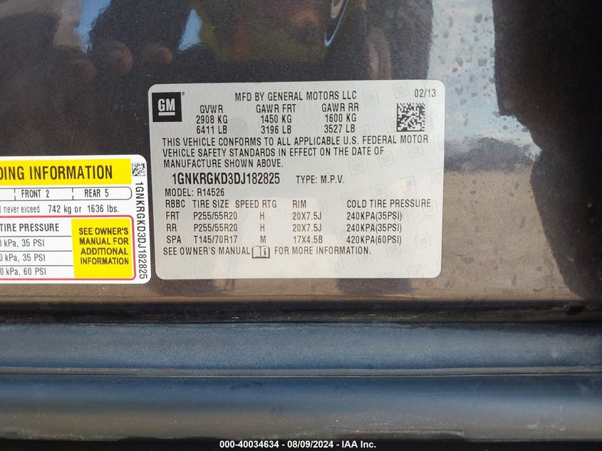 2013 CHEVROLET TRAVERSE 1LT - 1GNKRGKD3DJ182825