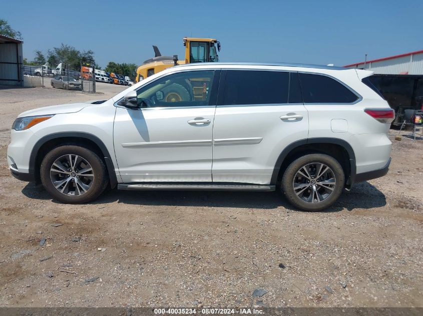 2016 Toyota Highlander Xle V6 VIN: 5TDKKRFHXGS167445 Lot: 40035234