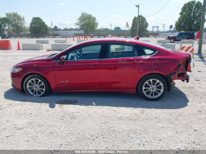 2019 Ford Fusion Hybrid Se VIN: 3FA6P0LUXKR205998 Lot: 40035298