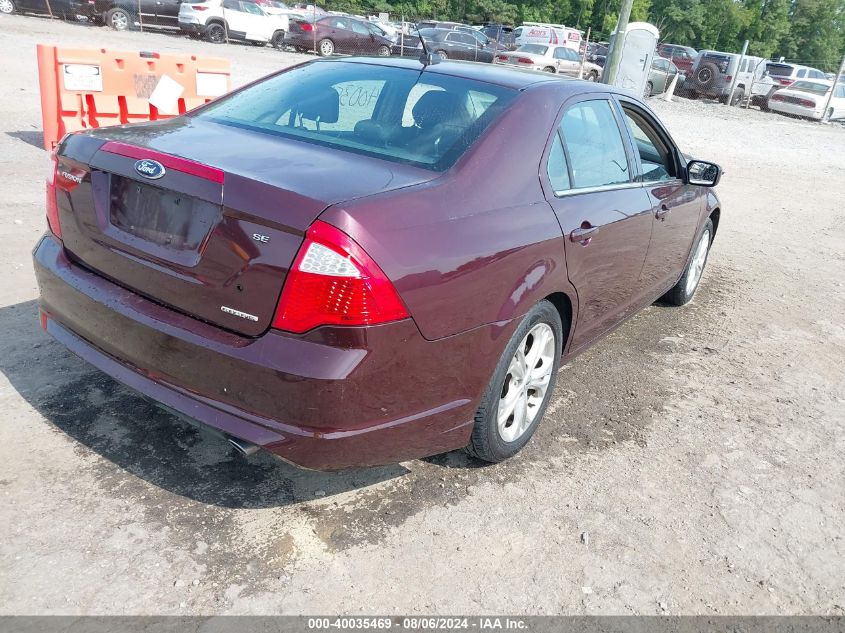 2012 Ford Fusion Se VIN: 3FAHP0HG9CR321027 Lot: 40035469