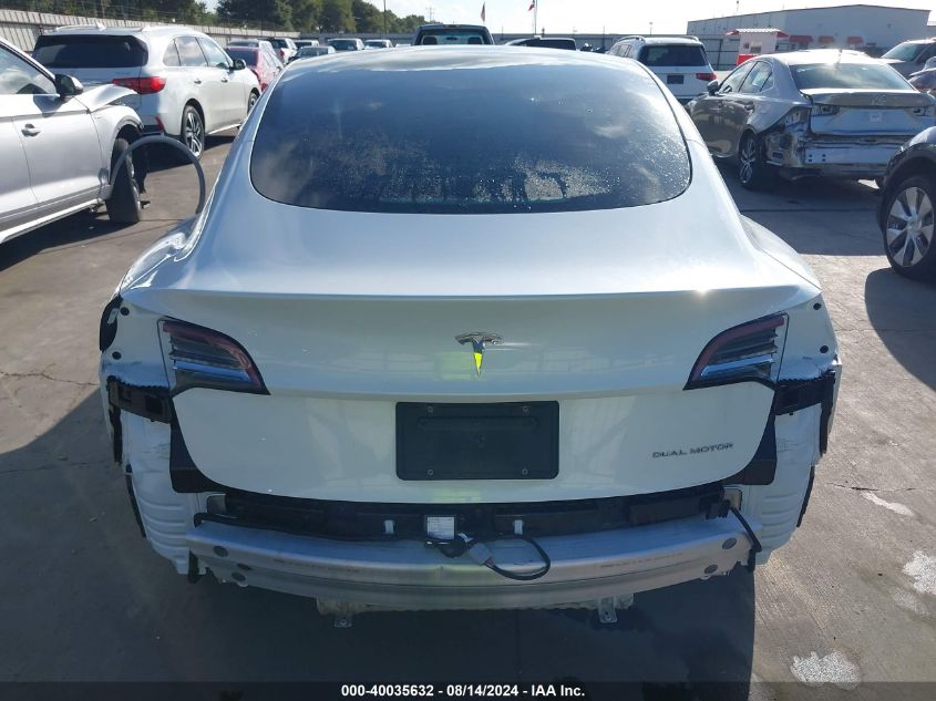 2022 Tesla Model 3 Long Range Dual Motor All-Wheel Drive VIN: 5YJ3E1EB0NF109291 Lot: 40035632