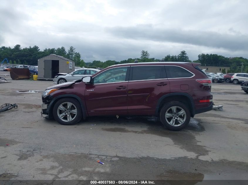 2016 Toyota Highlander Hybrid Limited Platinum V6 VIN: 5TDDCRFH5GS015434 Lot: 40037583