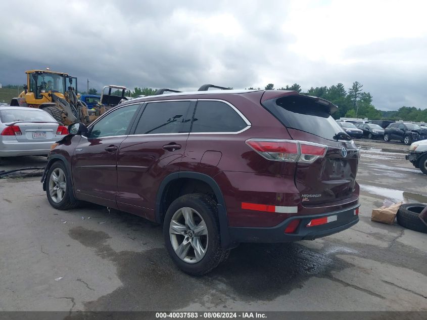 2016 Toyota Highlander Hybrid Limited Platinum V6 VIN: 5TDDCRFH5GS015434 Lot: 40037583