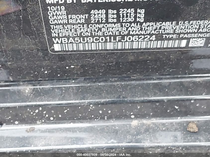 2020 BMW 3 Series M340I xDrive VIN: WBA5U9C01LFJ06224 Lot: 40037939