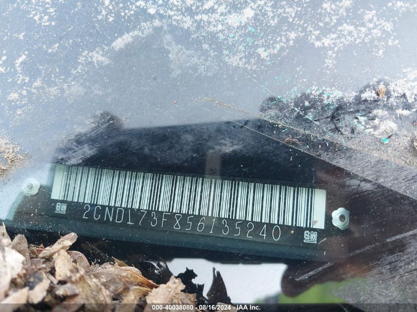 2005 Chevrolet Equinox Lt VIN: 2CNDL73F856135240 Lot: 40038080