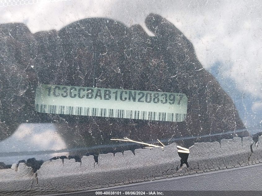 2012 Chrysler 200 Lx VIN: 1C3CCBAB1CN208397 Lot: 40038101