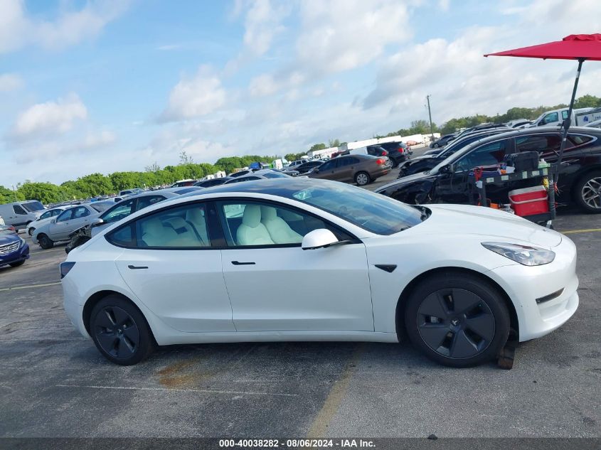 2021 Tesla Model 3 Standard Range Plus Rear-Wheel Drive VIN: 5YJ3E1EA7MF093273 Lot: 40038282