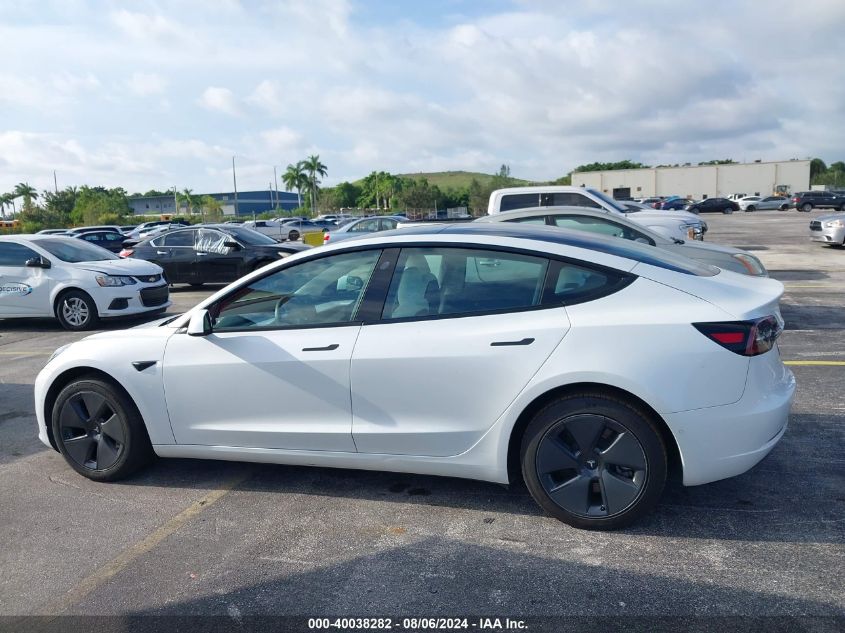 2021 Tesla Model 3 Standard Range Plus Rear-Wheel Drive VIN: 5YJ3E1EA7MF093273 Lot: 40038282