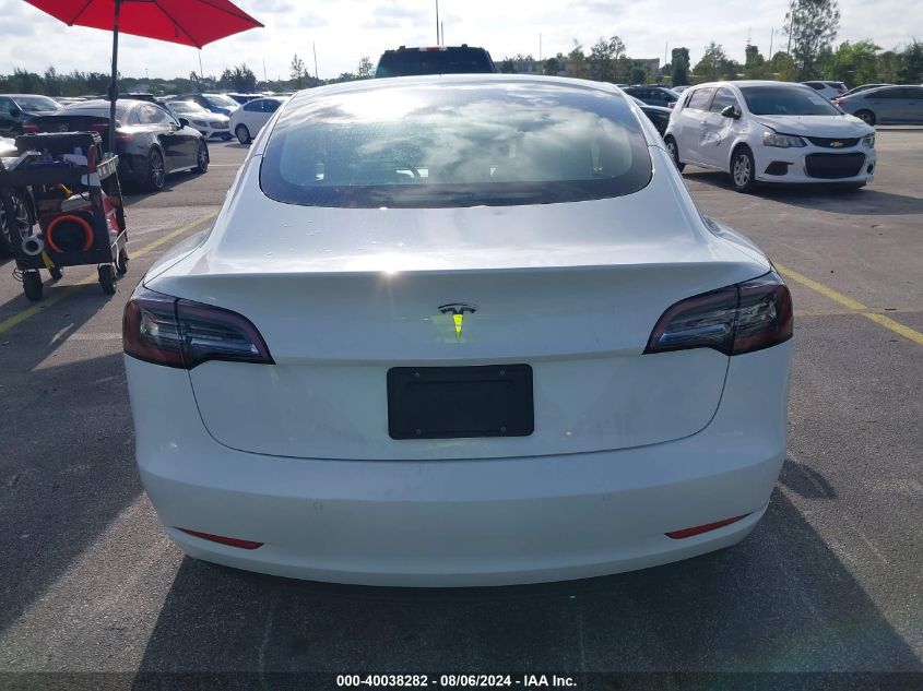 2021 Tesla Model 3 Standard Range Plus Rear-Wheel Drive VIN: 5YJ3E1EA7MF093273 Lot: 40038282